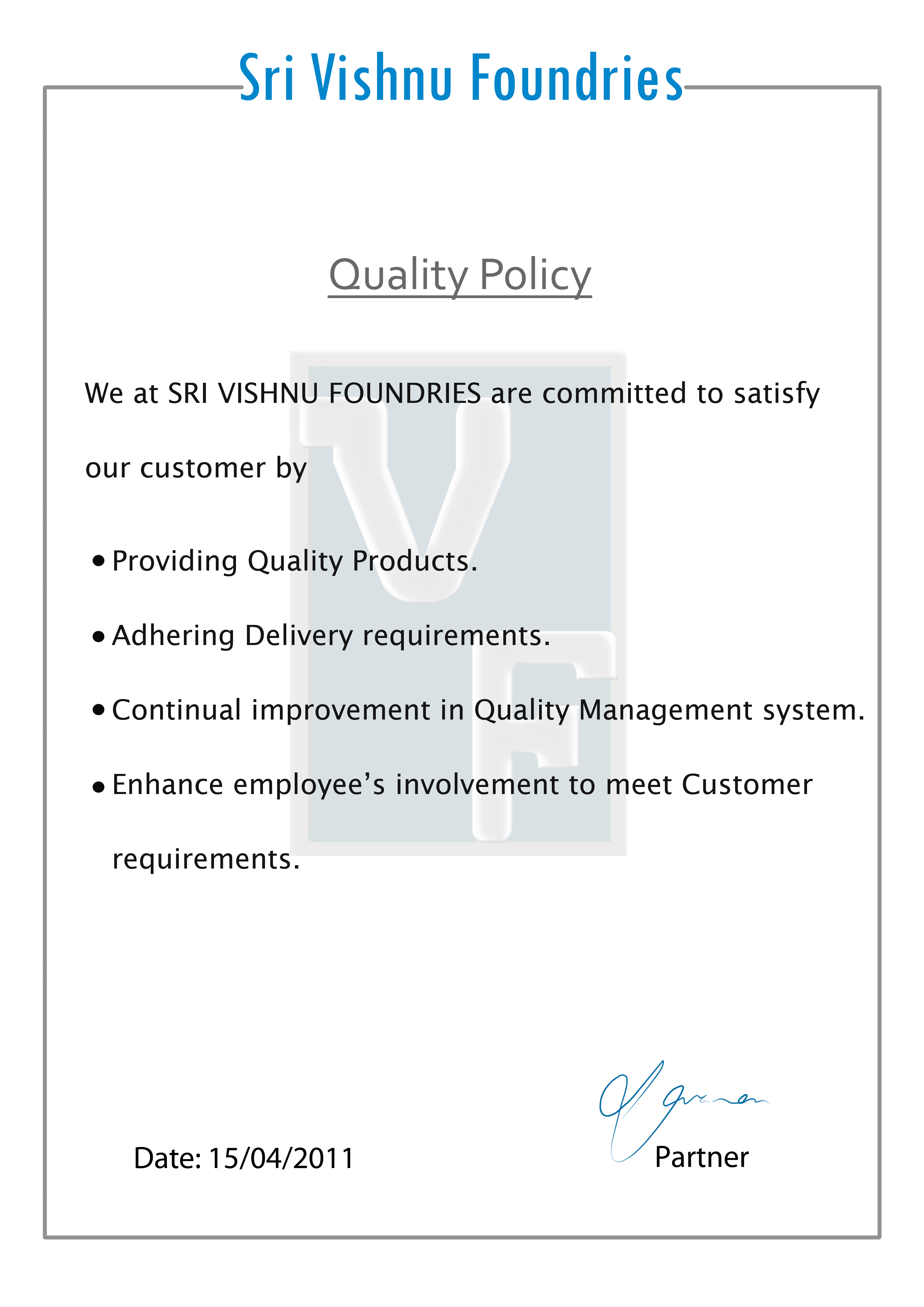 QUALITY POLICY